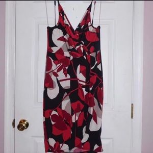 Deb Shops red floral spaghetti strap mini dress